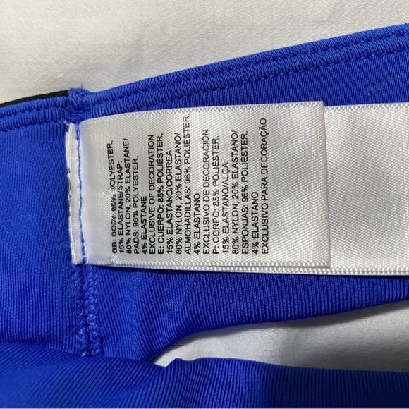 THE NORTH FACE Women’s Flash Dry Royal Blue Fitted Lightly Lined Sport Bra Sz L - Picture 10 of 11